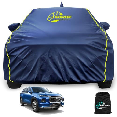 Garrege Weterproof Car Body Cover Compatible For Grand Vitara Car Cover With Mirror, Anteena Pocket And Soft Cotton Lining, Bott