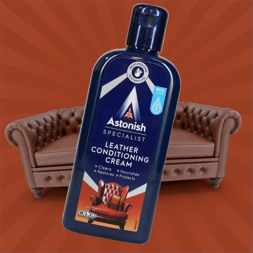 Astonish Leather Conditioning Cream - 250ml Cleaner & Polish for Car Seats, Furniture, Shoes & More - Moisturizes & Protects