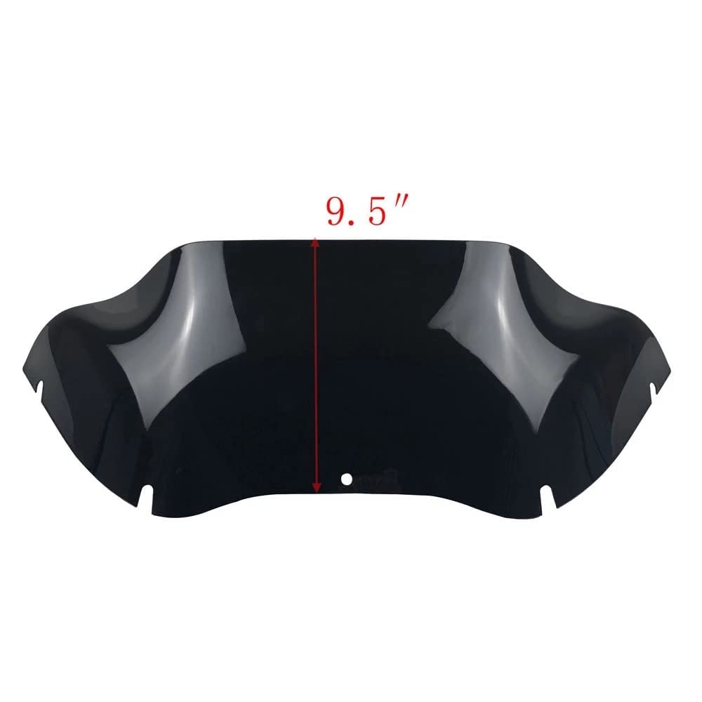 WYNMOTO 9.5'' Black Windshield Windscreen Wind Splitter Compatible for 98-13 Harley Davidson Touring Road Glide FLTR 1998-2013 (