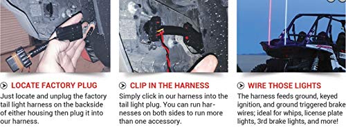Muzzys Tail Light Whip Power Harness Adapter Pigtail Jumper Fits: 2014-2025 Polaris Rzr, Ranger General 900/1000 Xp 1000 Pro Turbo Rs1 S Trail For Powering Led Whips Brake Lights License Plate Lights