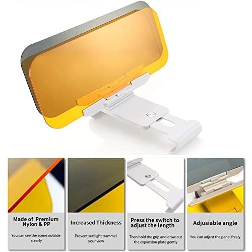 Car Sun Visor, 2 In 1 Universal Day And Night Anti-Glare Visor Sun Visor Extender, Visor Blocker, Night Vision Anti-Dazzle Winds
