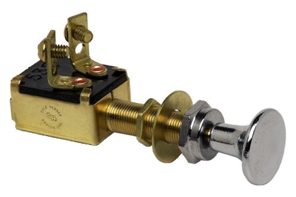 Cole Hersee (M-628-Bp) Spst Push-Pull Switch, Chrome