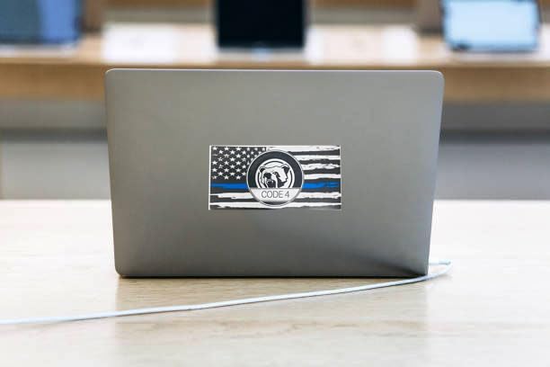 6Pcs Thin Blue Line Flag Car Sticker Decal, Police Support American Flag Bumper Stickers For Cars Trucks Window Laptop, Bandera
