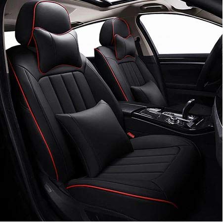 PegasusPremium Italian Leather Car Seat Cover for Nexon (Black and Red)