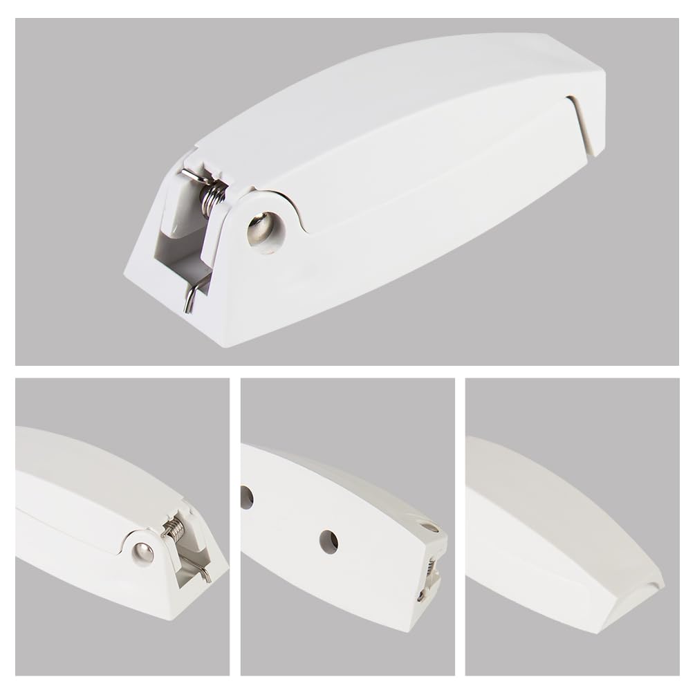 Xztrdi RV Baggage Door Catch Clips - ABS Plastic Trailer Storage Door Latch Holders (White, 2 Pack)