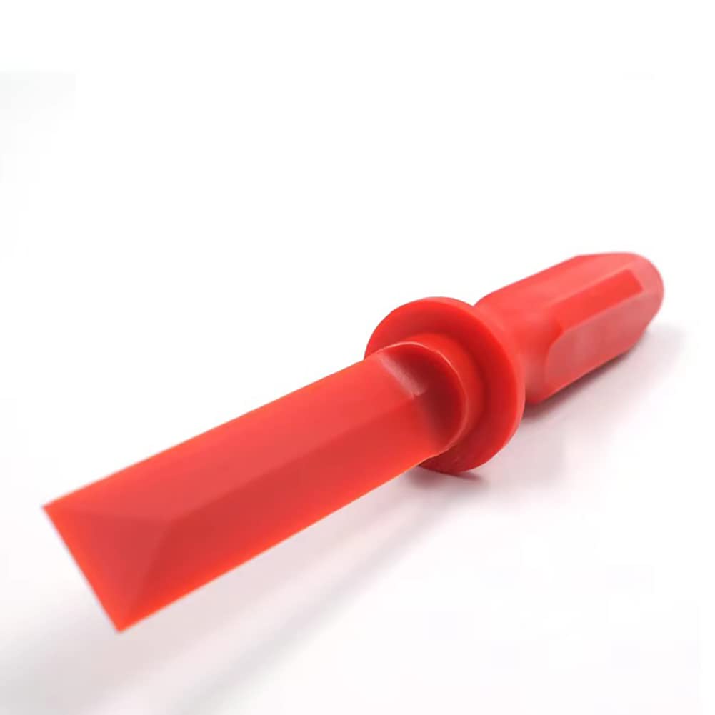Ckauto Non-Marring Super Grip Plastic Chisel Scraper, Wheel Weight Remover,Red