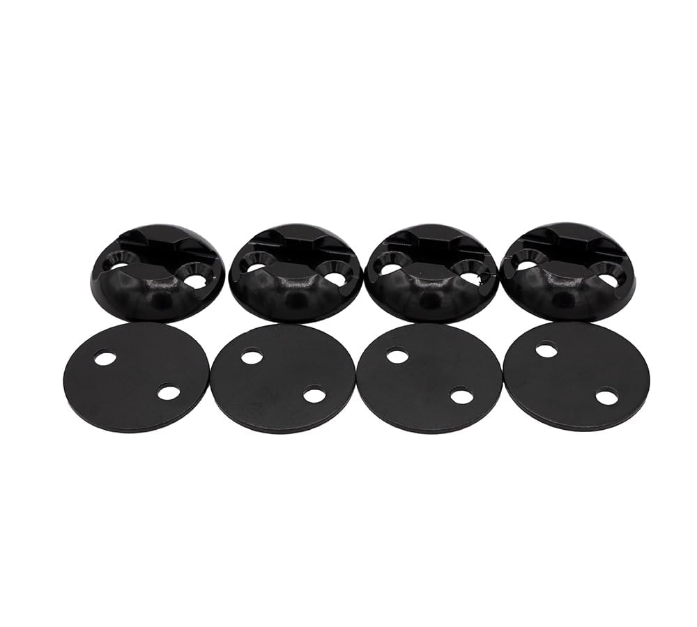 Mytee Products 22 Pieces Black L-Track Tie Down Kit with 2'' Round Anchor Point for Trucks or Trailers to Tie Down Your Boat, UT