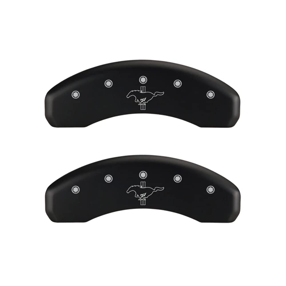 Mgp Caliper Covers - Brake Caliper Covers 2015-2023 Ford Mustang (Standard Brakes) - Front And Rear Set - Mustang/Bar & Pony Logo - Red