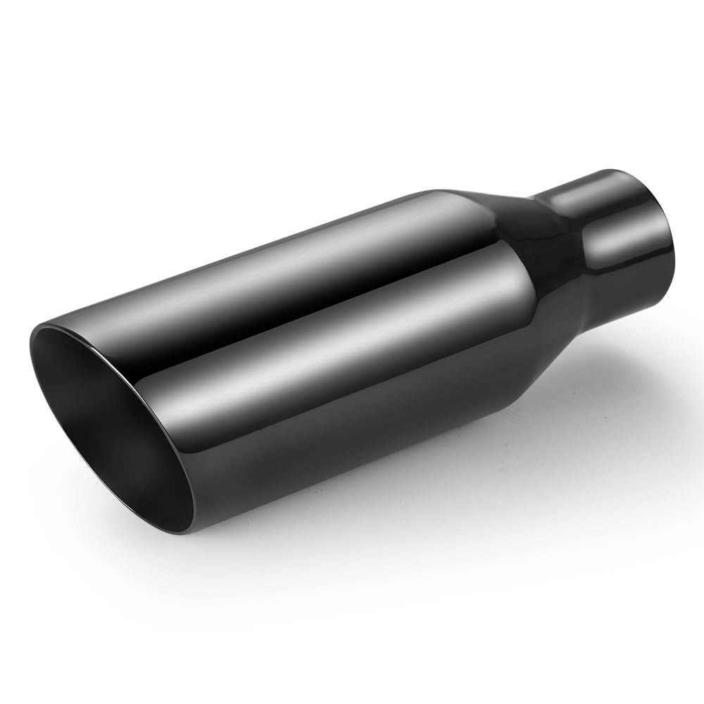 Autarboor Exhaust Tip 2.5 Inch Inlet, 2.5'' Inlet 4'' Outlet 12'' Overall Length Stainless Steel Chrome-Plated Exhaust Pipe,Angl