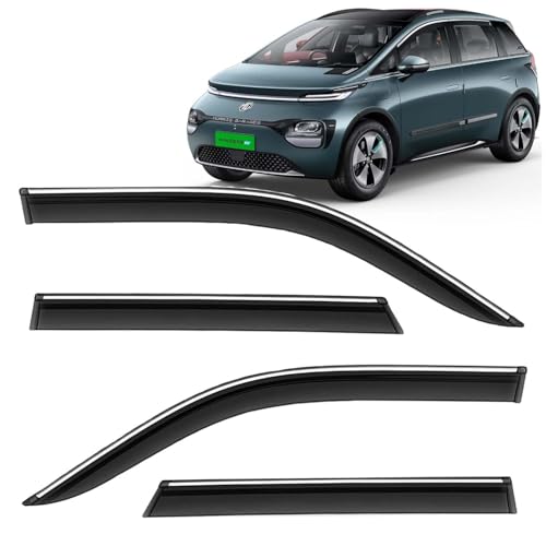 Kingsway Windsor Ev Side Door Visor Car Rain Guard Compatible With Morris Garages (Mg) Windsor Ev (Year 2024 Onwards), Chrome Li