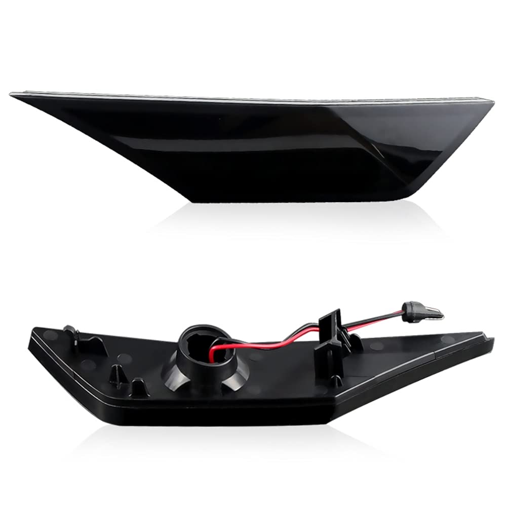 Apmat 2Pcs Dark Smoked Lens Full Led Amber Front Fender Side Marker Light Replacement For Turn Signal Lamp Assembly Honda Civic