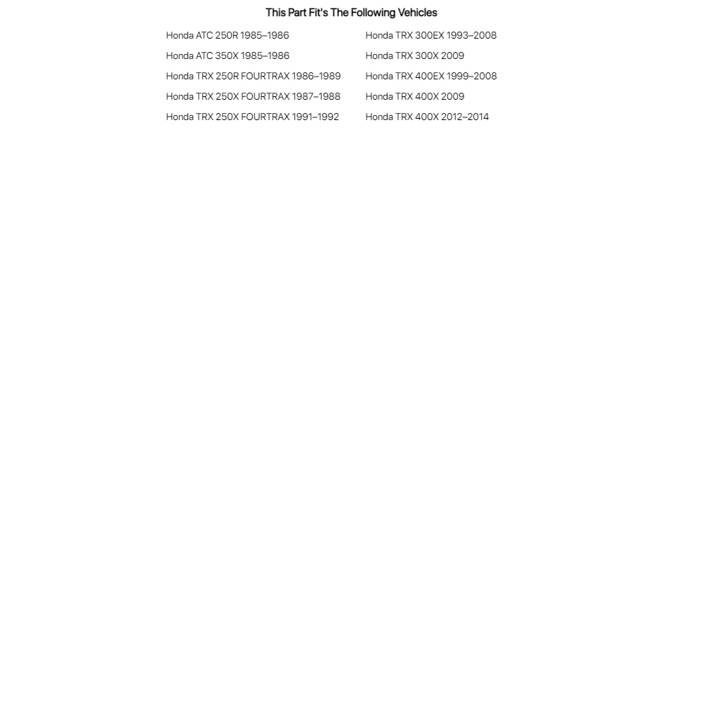 Tusk Rear Axle Bearing And Seal Kit For Honda Atc 350X 1985-1986