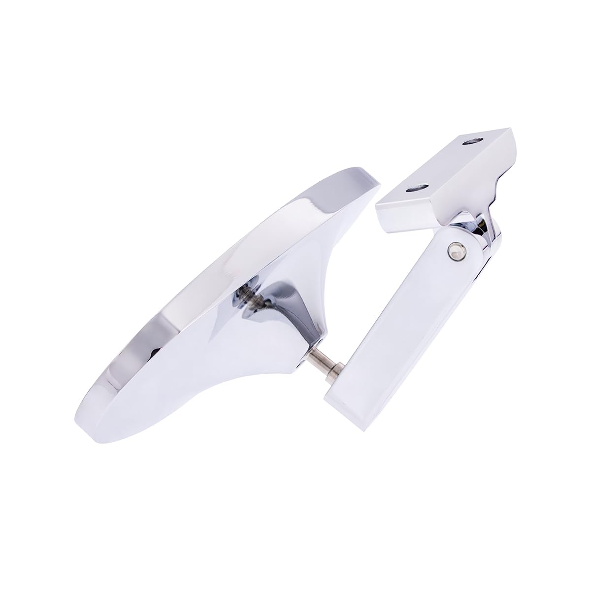 United Pacific 70804 Chrome Plated Aluminum Oval Interior Rear View Mirror w/Screw-On Mount for Hot Rods, Adjustable Arm Base, Easy Install – ONE Unit