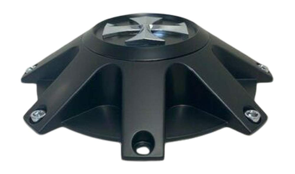 Cali Offroad 9100 Busted Wheel Center Cap, Matte Black, C109100MB, Chrome Finish
