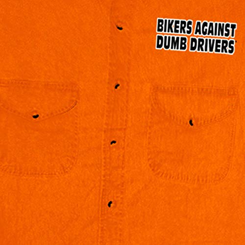 Hot Leathers Bikers Against Dumb Drivers Sleeveless Denium Shirt (Safety Orange, X-Large)