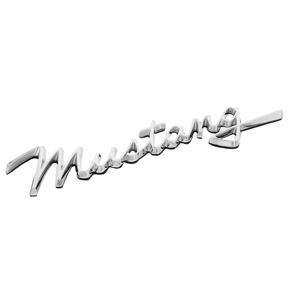 United Pacific F6802 Tripe Chrome Die-Cast “Mustang” Script Emblem, Badge Replacement, Double-Sided Tape, Easy Installation – ONE Unit