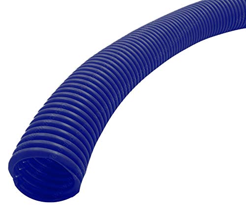 Electriduct Split Wire Loom Tubing Polyethylene Corrugated Flexible Conduit - 2'' Nominal Size - 25 Feet - Blue