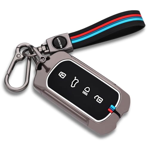 Keycept Metal Alloy Key Cover Compatible For Tata Curvv, Curvv Ev Smart Key With Keychain (Type M2).