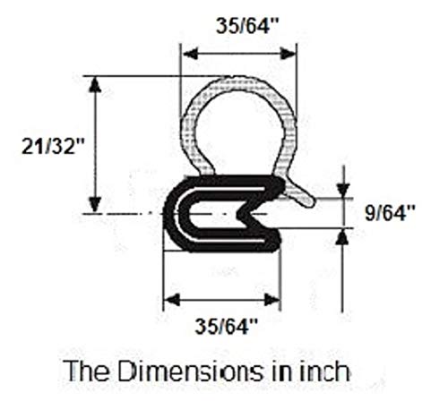 Door Rubber Strip Horizontal Bulb Trim Seal Automotive Door Weatherstripping (40 Feet)