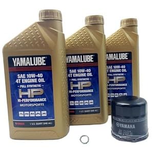 Yamaha R6 (2001-2020) all Models Oil Filter Change Kit Yamaha Part# 5GH-13440-80-00 and 3 Quarts High Performance LUB-10W40-FS-1