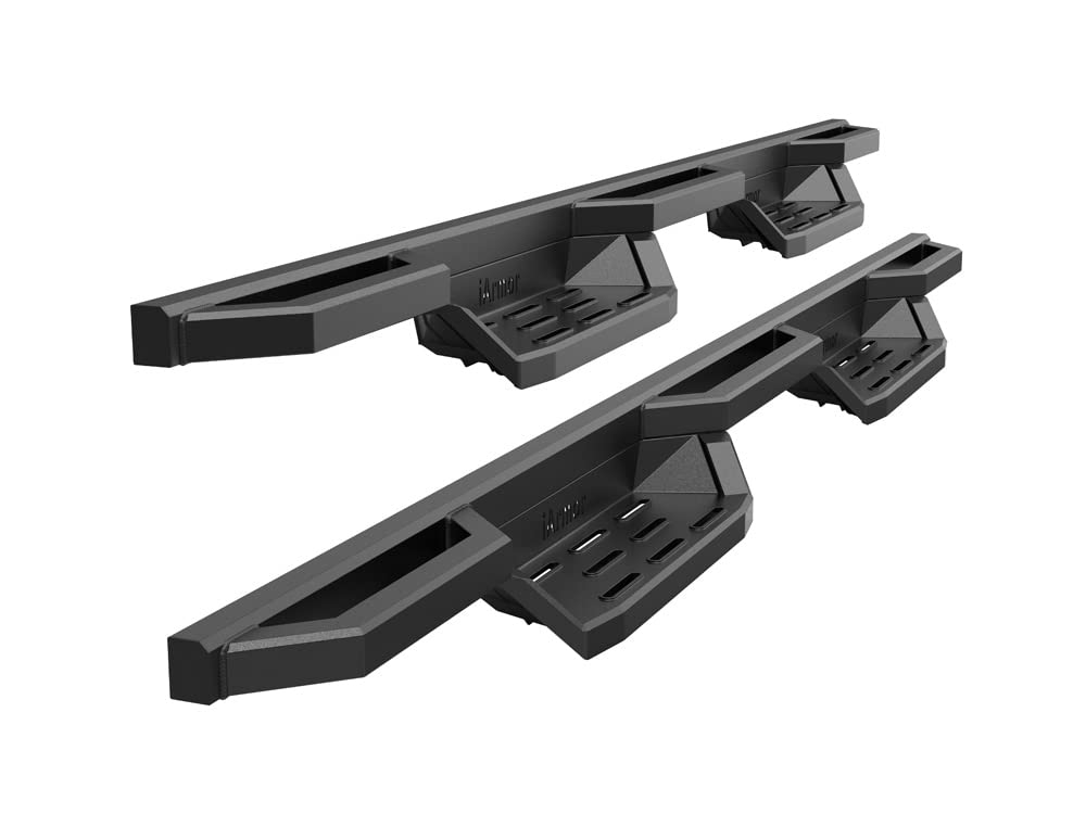 APS Stainless Steel 6.5in Side Bars Pocket Steps Square Tube Rocker Guards Compatible with Ford F250 F350 SuperDuty Crew Cab 99-