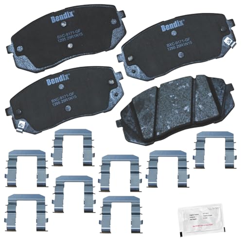 Bendix Priority1 Cfc1295 Ceramic Front Brake Pads For Hyundai Sonata 2015, Tucson 2017-2010, Kia Cadenza 2016-2014, Rondo 2012-2