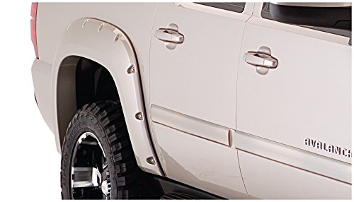 Bushwacker Pocket/Rivet Style Front & Rear Fender Flares | 4-Piece Set, Black, Smooth Finish | 40932-02 | Fits 2007-2013 Chevrolet Avalanche W/ 5.3' Bed