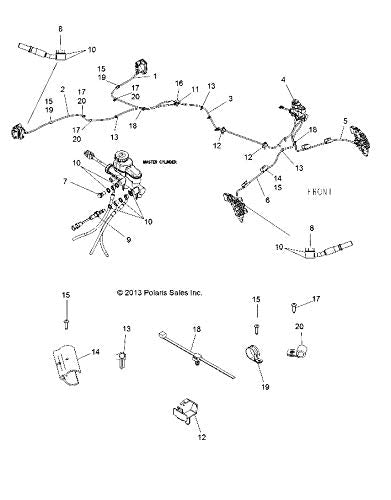 Polaris Ranger Brake Line, Front Left, Genuine Oem Part 1911735, Qty 1