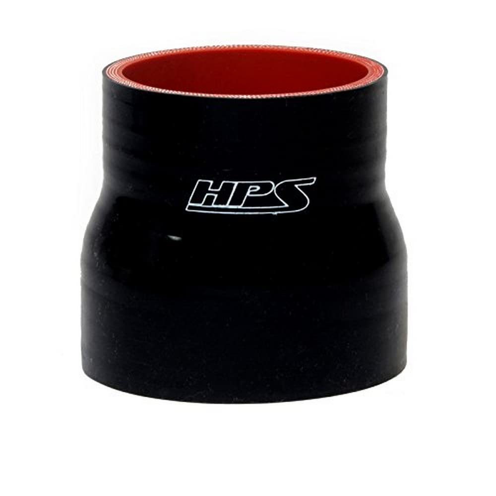 HPS HTSR-125-150-L4-BLK Silicone High Temperature 4-ply Reinforced Reducer Coupler Hose, 100 PSI Maximum Pressure, 4&quot; Length, 1.25&quot; > 1.5&quot; ID, Black