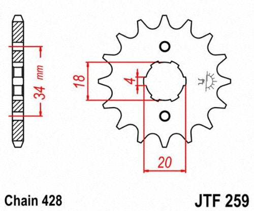 Jt Sprockets Jtf259.17 17T Steel Front Sprocket Natural, 17 Tooth