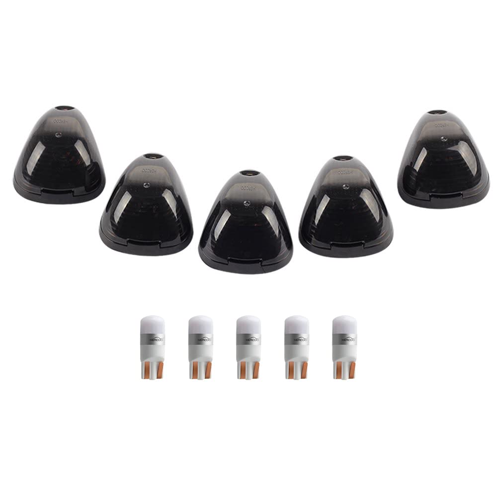 HERCOO Smoked LED Roof Lights White Cab Marker Clearance Running Compatible with 1999-2016 F250 F350 F450 F550 Super Duty Afterm
