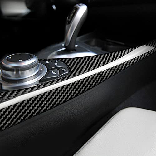 Llkuang Car Center Console Multimedia Button Panel Cover Sticker Compatible With Bmw 1 2 Series F20 F21 F22 Car Central Control Gear Panel Cover Interior Accessories (Carbon Fiber Pattern)
