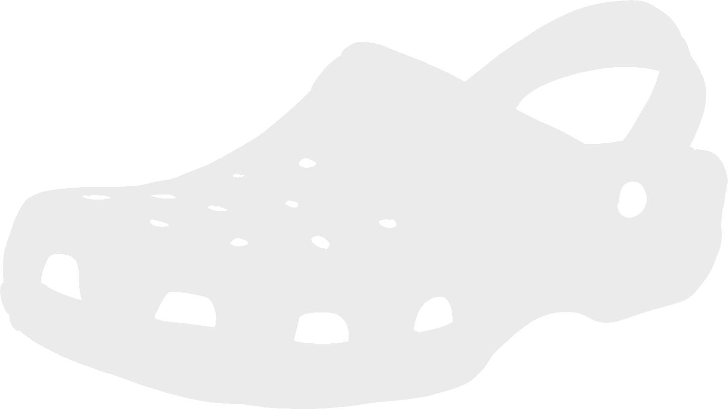 Clog Shoe Vinyl Decal - 5 Inches - For Cars, Trucks, Windows, Laptops, Tablets - Outdoor-Grade 2.5Mil Thick Vinyl - White