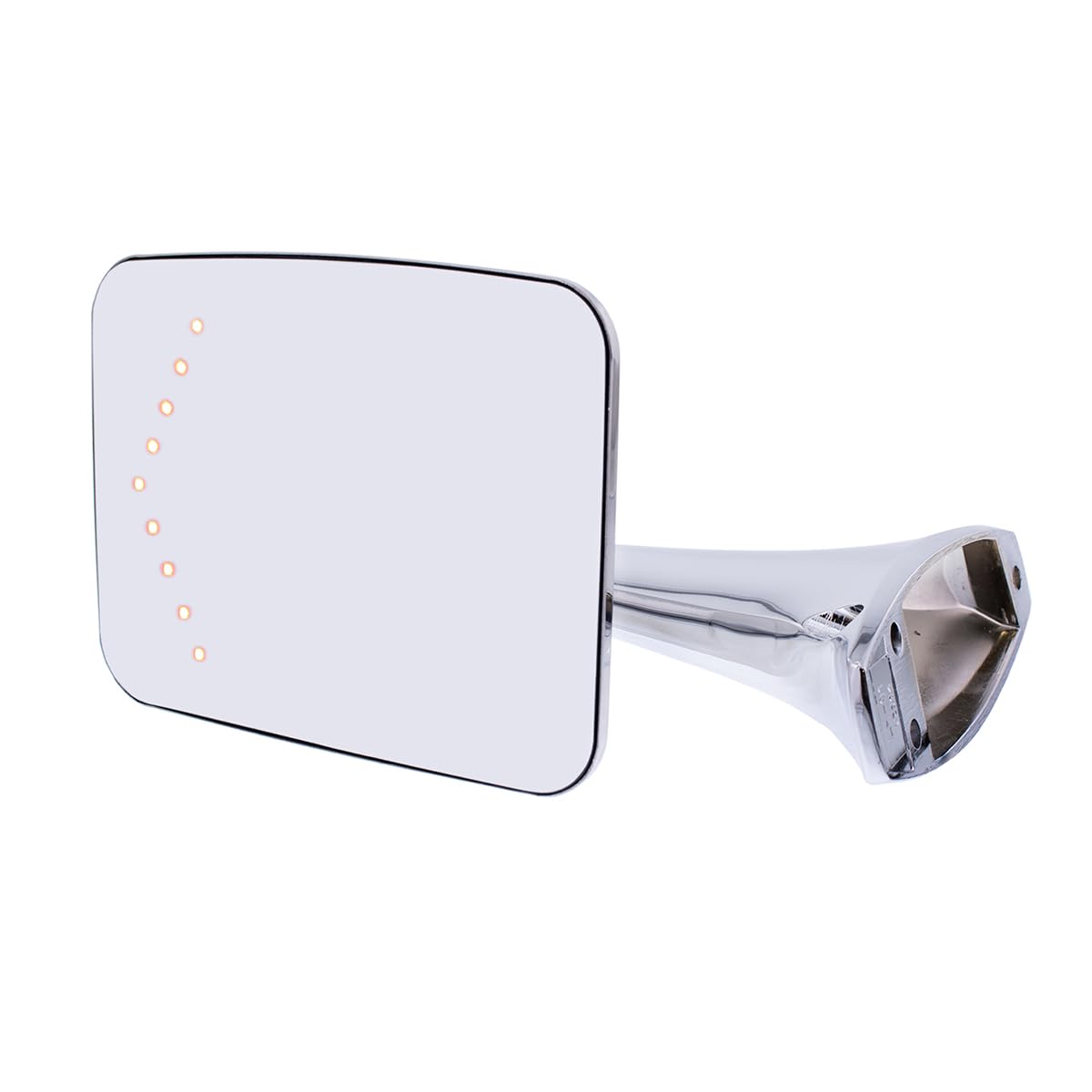 United Pacific 110749 Stainless Steel Exterior Mirror Set w/LED Turn Signal for 1970-72 Chevy/GMC Trucks, Hidden LED Turn Signal - Set of 2