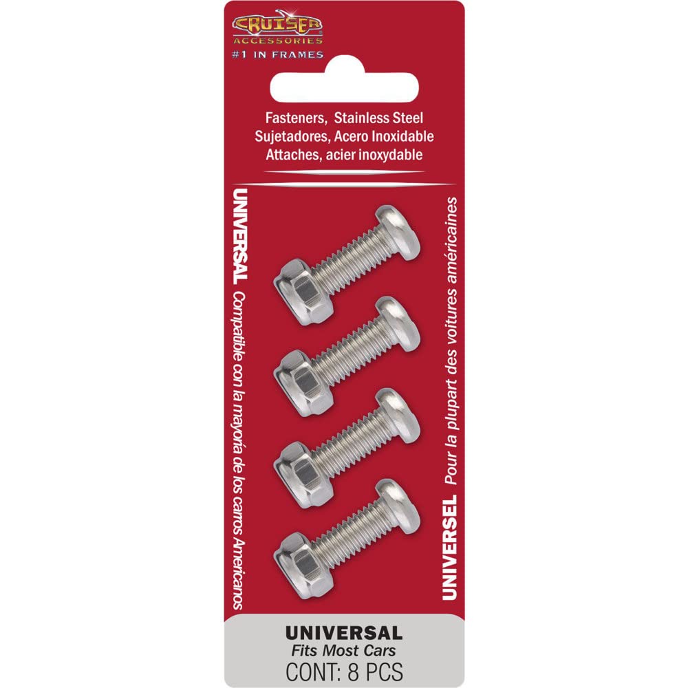 Cruiser Accessories 80630 License Plate Frame Fasteners, Stainless Steel
