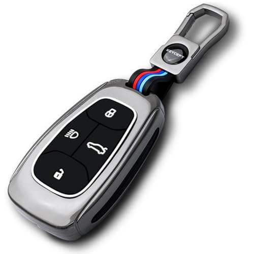 Keycept Metal Key Cover For Tata Nexon | Curvv | Altroz | Harrier | Punch | Ev | Safari And Facelift 4 Button Smart Key With Key