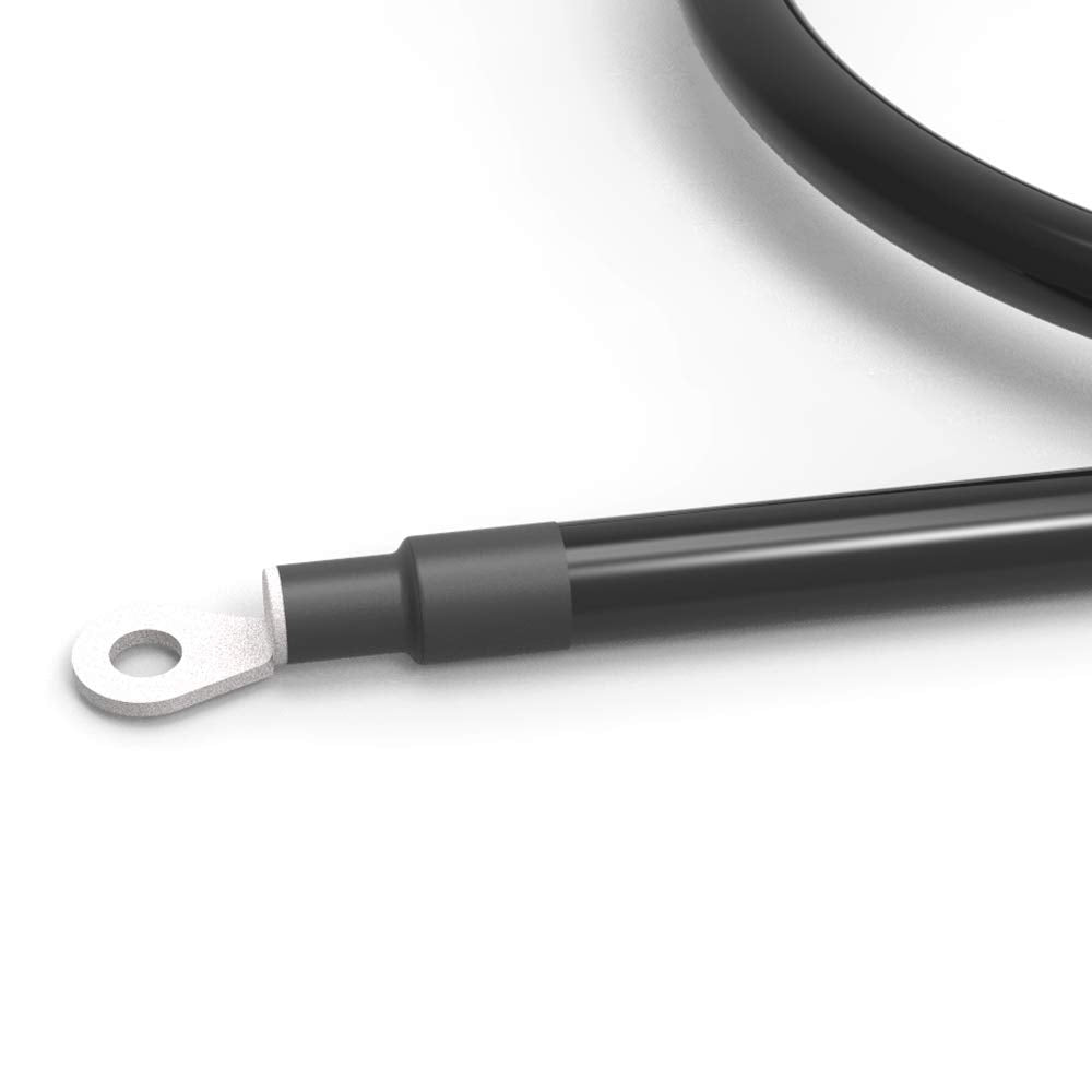 Shierleng 4 Awg Gauge Red + Black Pure Copper Battery Cables Power Inverter Wire Set For Solar, Rv, Car, Boat, Automotive, Marine, Motorcycle With 3/8 In Lugs (4 Awg, 3 Feet)