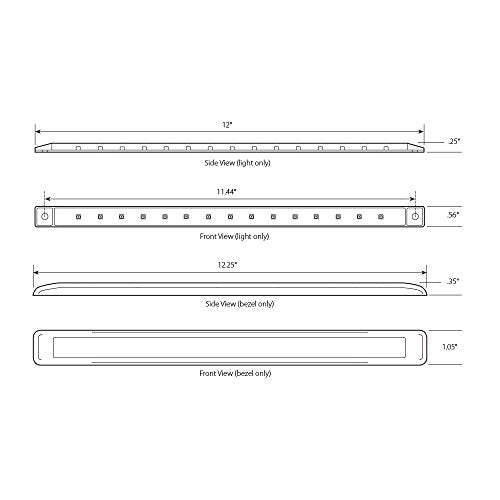 Grand General 76126 Red 12'' Ultra Thin Surface Mount 15-Led Marker And Clearance Sealed Light Bar With Clear Lens And Chrome Pl