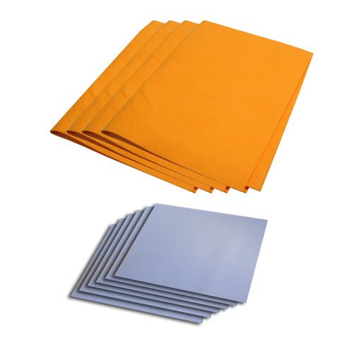 The Felt Store Chamois Value Pack (10 Pieces): 4 Large Orange (19'' X 27'') & 6 Small Blue (15'' X 16'')