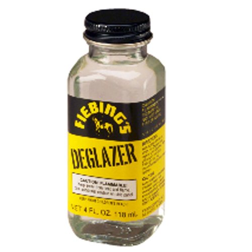 Fiebing's Leather Deglazer (4 Fl Oz, Clear) - Leathercraft Preparer for Paint, Adhesion, Dye - Will Not Impair Leather Flexibili