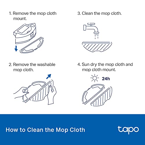 Tp-Link Tapo Robot Vacuum Washable Mop Cloth | Compatible With Tapo Rv30 Plus, Tapo Rv30, Tapo Rv10 Plus, Tapo Rv10 | Washable Mop Cloth ×3 | Reusable | Easy Setup | (Tapo Rva300),Gray
