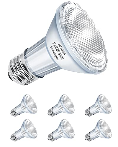 Jaenmsa (6 Pack 39W Par20 Bulbs,120V Fl25 Halogen Light Bulbs, Stove Flood Light Bulb,E26 Medium Base For Track Lights,480 Lumen
