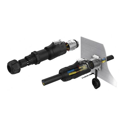 CNLINKO 2 Pin Power Industrial Circular Connector, Male Plug, Fit Furrion RV Solar Port, Outdoor Waterproof IP67, AC DC Signal,