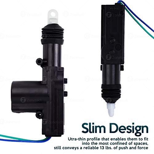 ZONETECH High Power Door Lock Actuator - Heavy Duty Durable Black Universal (2-Pack)