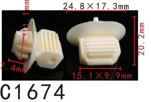 Autobahn88 Retainer Clip For Pillar Panel, Compatible With Volkswagen (Oem: 6N0867276) (Pack Of 20)