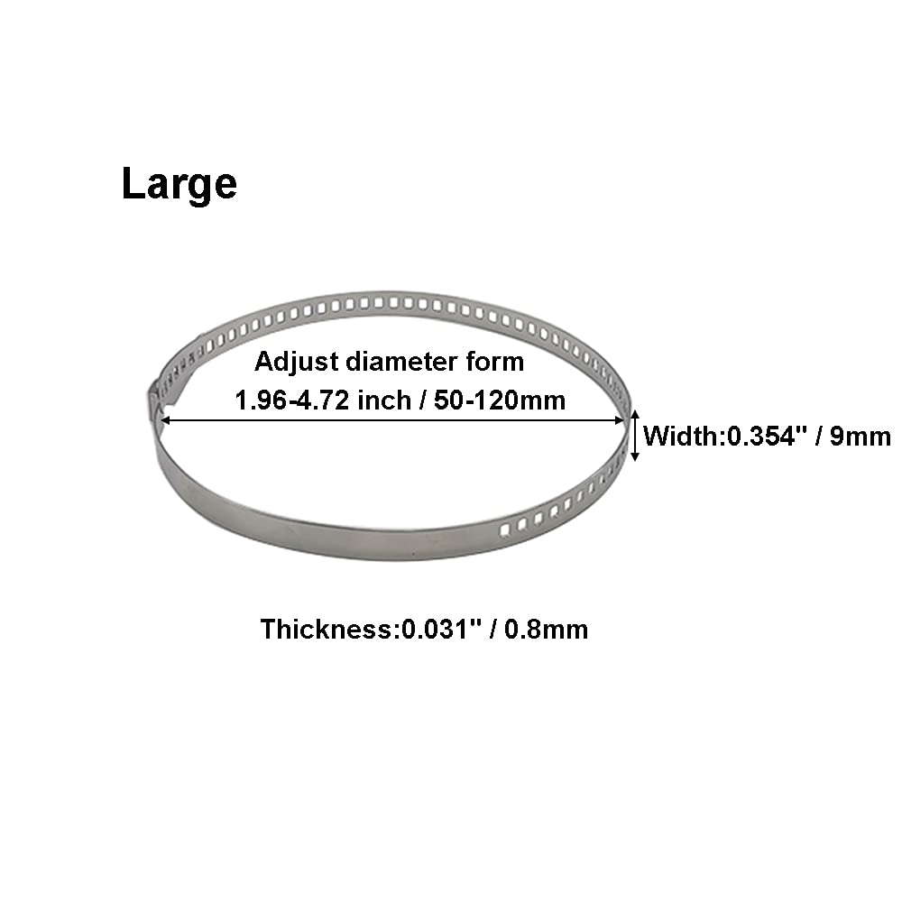 Cv Boot Clamp Kit - Stainless Steel Universal Adjustable Axle Boot Cv Joint Bands Drive Axle Shaft Joint Crimp Clamps 24Pcs(12Pcs Large+ 12Pcs Small)