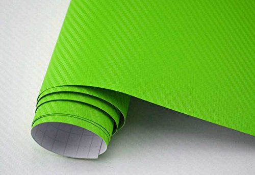 Diyah 3D Green Carbon Fiber Film Twill Weave Vinyl Sheet Roll Wrap Diy Decals 12'' X 60'' ( 1Ft X 5Ft)