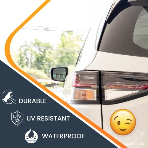 Magnet Me Up Wink Emoticon Magnet Decal, 5" Vinyl Round Car Magnet, Cute Decorative Self-Expression for Any Magnetic Surface