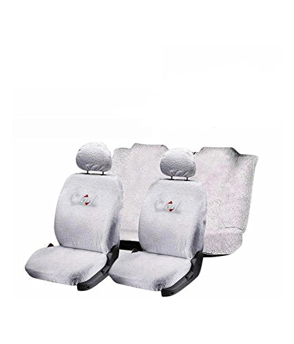 Flomaster Towelmate Seat Cover for Tata Indica Vista (Set of 3, White)