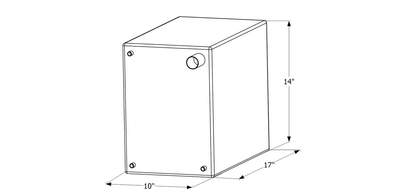 Icon 12728 Fresh Water Tank, Wt2464, 17X14X10, 10 Gal., W/ 1/2 Fittings